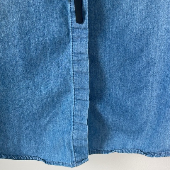 Kensie Jeans denim top with black tie around neck sizeL - Picture 5 of 10